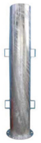 Chimenea de ventilación portátil de acero galvanizado de 2 m con soportes